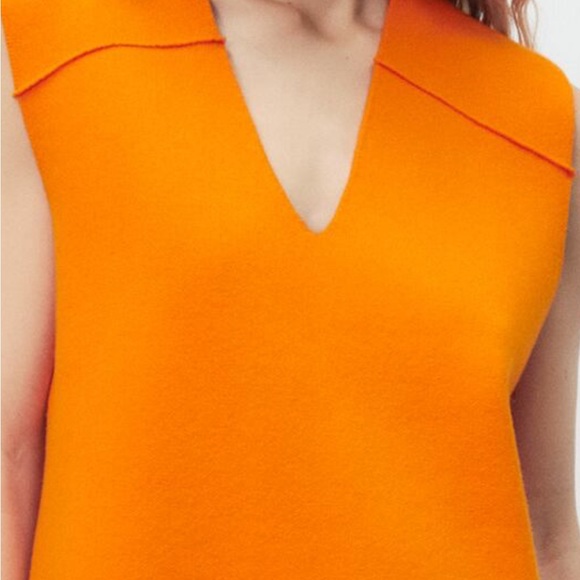Zara Sale Oversized Knit Vest- Color Orange- Size S - Picture 2 of 5
